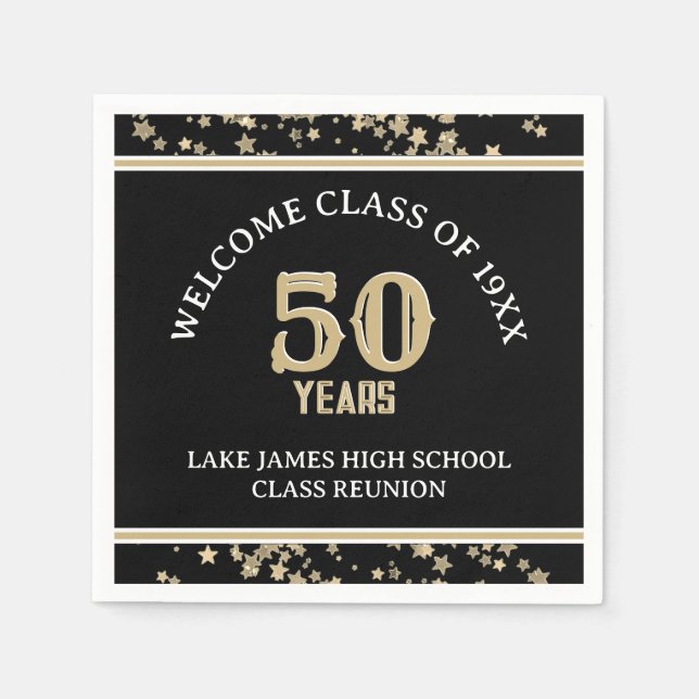 Festive 50th Class Reunion party  Napkin (Front)