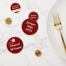 Festive 50th Class Reunion Table Confetti