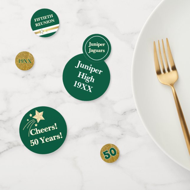 Festive 50th Class Reunion Table Confetti (Group)