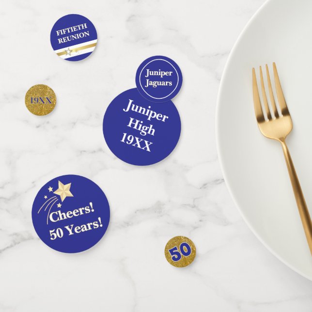 Festive 50th Class Reunion Table Confetti (Group)