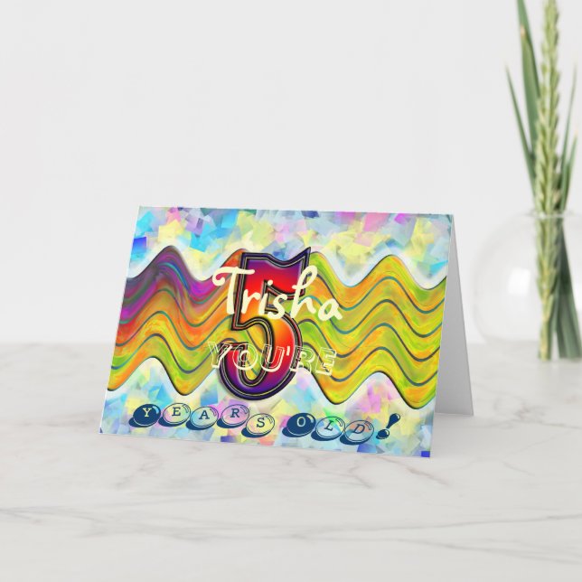 Festive 5 Year Old Birthday! Card (Front)