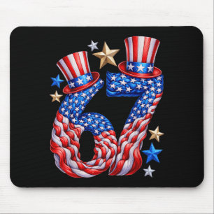 Festive 67 Aamerican Flag Usa Kids Humour Mouse Pad