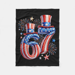 Festive 67 Meme Aamerican Flag Usa Kids Fleece Blanket