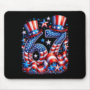 Festive 67 Meme Aamerican Flag Usa Kids Humour Mouse Pad