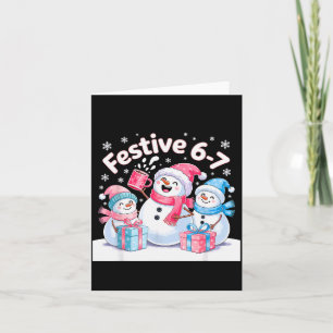 Festive 6 7 Six Seven Meme Christmas Women Men Kid Card