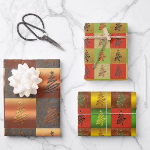 Festive Abstract Art Pattern Christmas Wrapping Pa Wrapping Paper Sheet