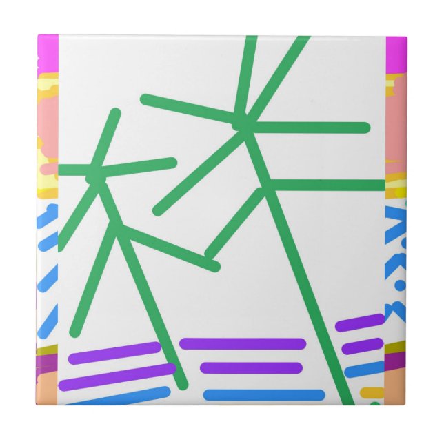 Festive Abstract  Ceramic Tile (Front)