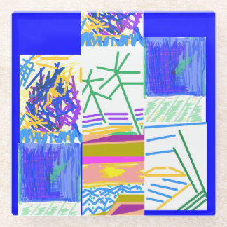 Festive Abstract Glass Coaster