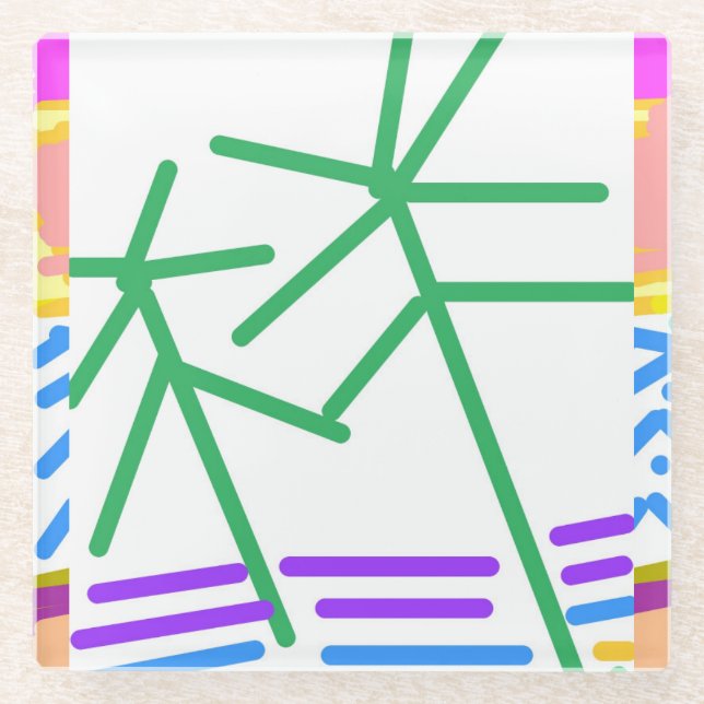 Festive Abstract  Glass Coaster (Front)