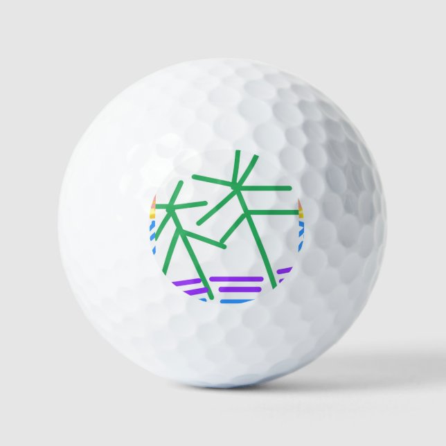 Festive Abstract  Golf Balls (Front)