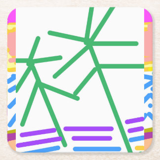 Festive Abstract Square Paper Coaster