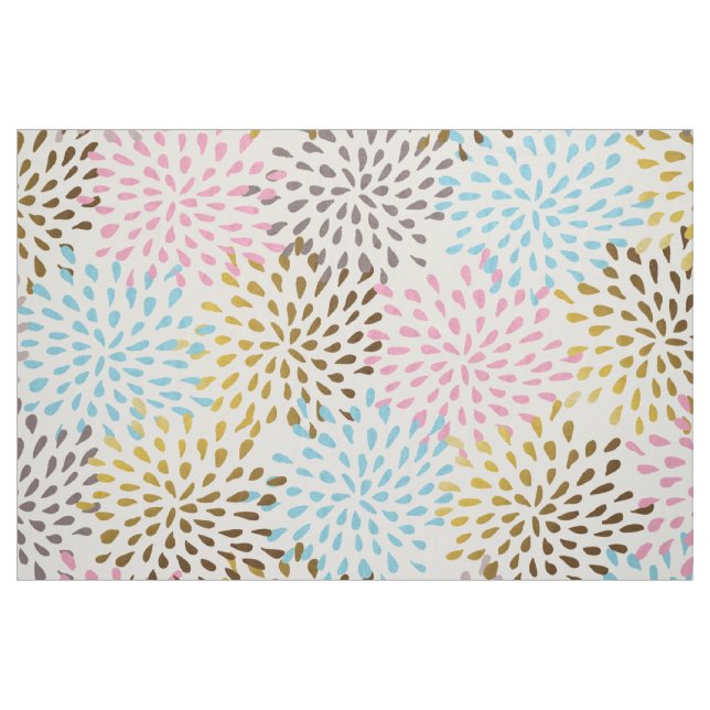 Festive abstract starburst pattern pastel colours fabric (Fat Quarter)