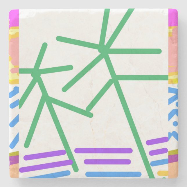 Festive Abstract  Stone Coaster (Front)