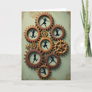Festive Action Silhouettes Card