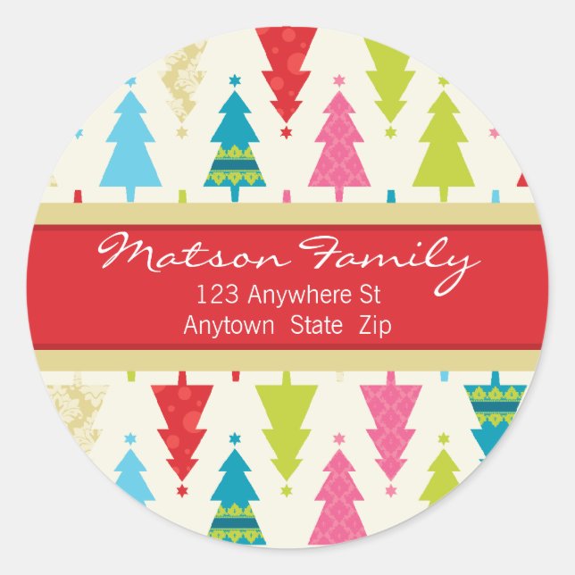 FESTIVE ADDRESS LABELS :: :: patternedxmastree 2 (Front)