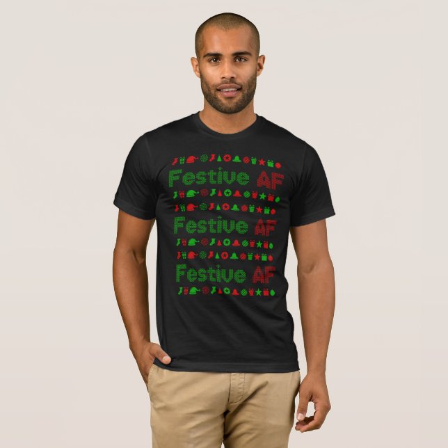 Festive AF Christmas Icons T-Shirt (Front Full)