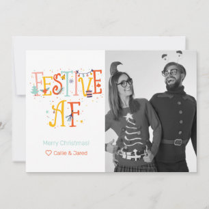Festive AF Custom Photo Holiday Card