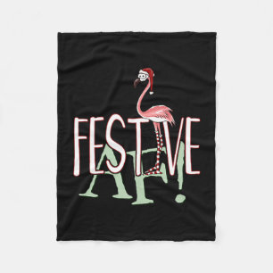 Festive Af Ironic Sarcastic Merry Christmas Flamin Fleece Blanket