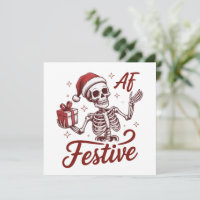 Festive Af Skeleton Snarky Christmas Sarcastic