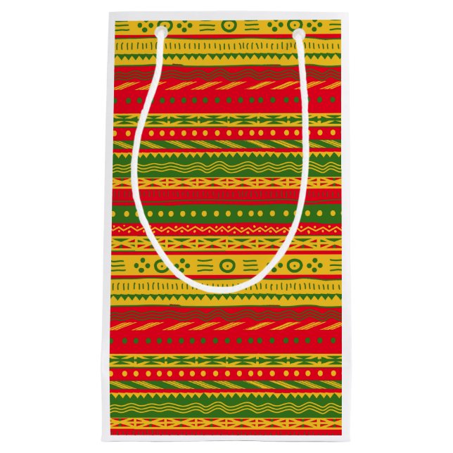Festive African Style Print Small Gift Bag (Front)