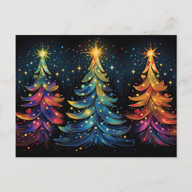 Festive and abstract Christmas Tree Greeting Card (Front)