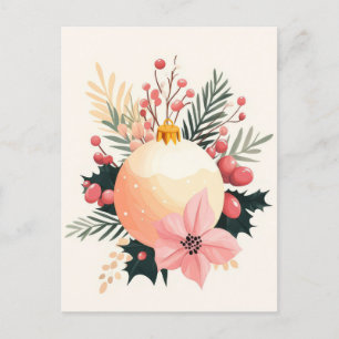 Festive and cute Christmas Greeting Postcard
