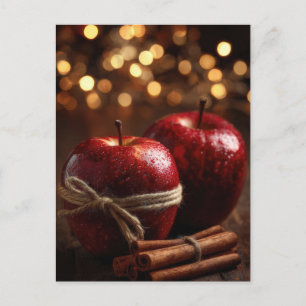 Festive and Elegant Christmas Apples  Postcard