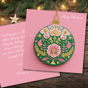 Festive and elegant Christmas Bauble Greeting  Card
