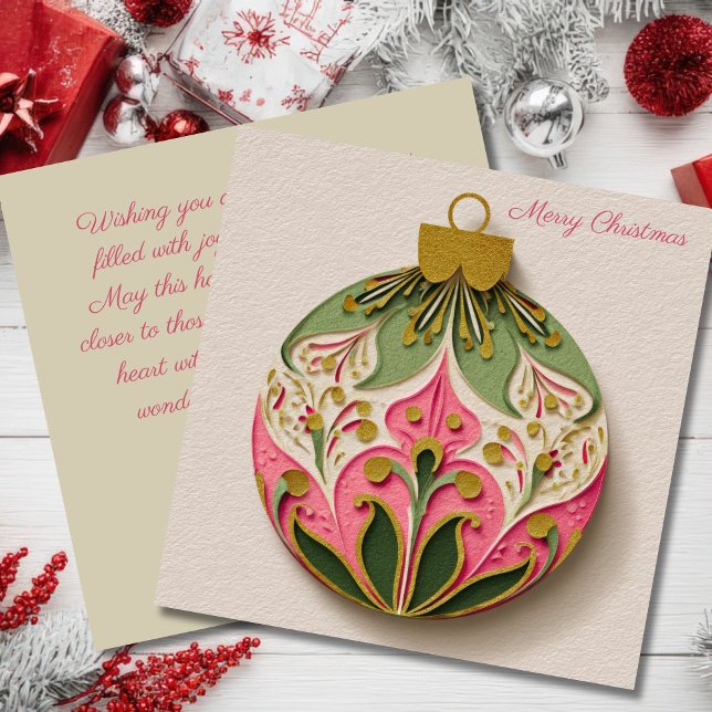 Festive and elegant Christmas Bauble Greeting  Card (Creator Uploaded)