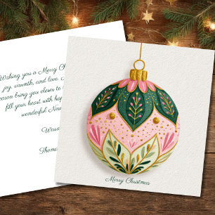 Festive and elegant Christmas Bauble Greeting Card
