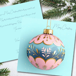 Festive and elegant Christmas Bauble Greeting Card