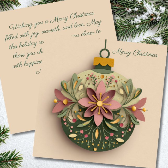 Festive and elegant Christmas Bauble Greeting Card (Creator Uploaded)
