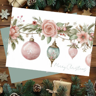 Festive and Elegant Christmas Bauble Greeting Card