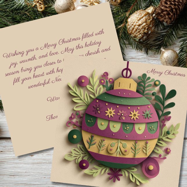 Festive and elegant Christmas Baubles Greeting Card (Creator Uploaded)