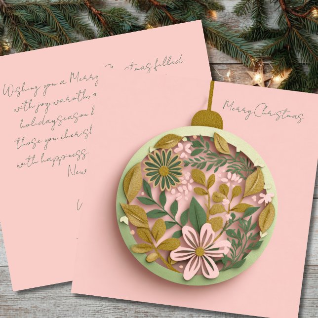 Festive and elegant Christmas Baubles Greeting Card (Creator Uploaded)