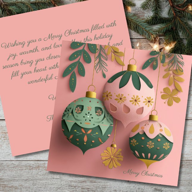 Festive and elegant Christmas Baubles Greeting  Card (Creator Uploaded)
