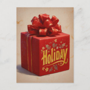 Festive and Elegant Christmas Gift Box Postcard