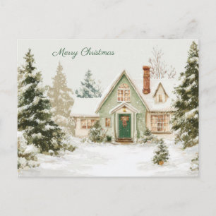 Festive and elegant Christmas Greeting Postcard
