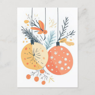 Festive and elegant Christmas Greeting Postcard