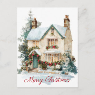 Festive and elegant Christmas Greeting Postcard