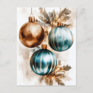 Festive and elegant Christmas Greeting Postcard
