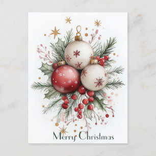 Festive and elegant Christmas Greeting Postcard