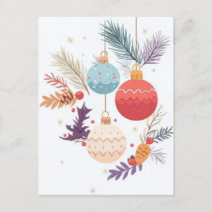 Festive and elegant Christmas Greeting Postcard