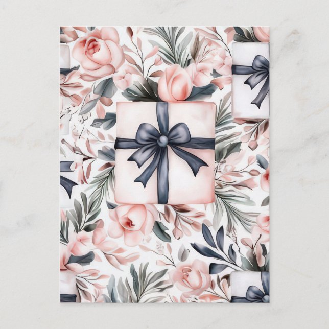 Festive and elegant Christmas Greeting Postcard (Front)