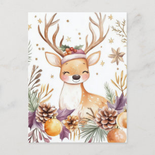 Festive and elegant Christmas Greeting Postcard