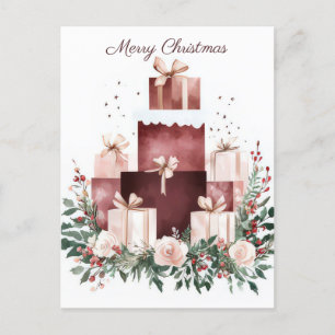 Festive and elegant Christmas Greeting Postcard