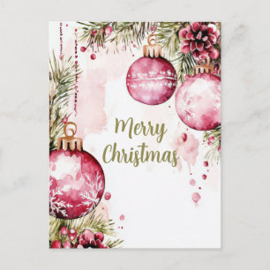 Festive and elegant Christmas Greeting Postcard