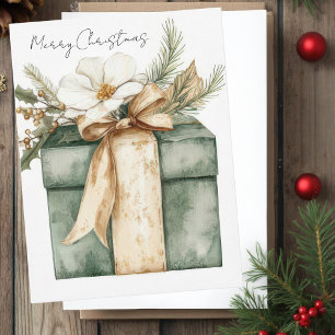 Festive and elegant Christmas Greeting Postcard