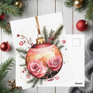 Festive and elegant Christmas Greeting Postcard