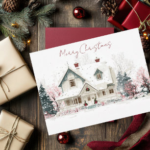 Festive and elegant Christmas Greeting Postcard